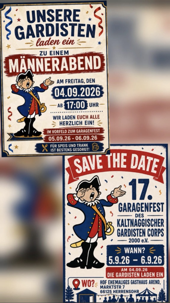 Flyer Garagenfest & Männerabend